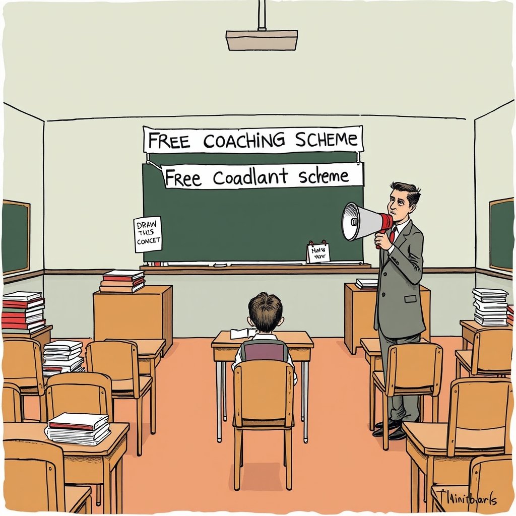Today’s Political Cartoon: Only 2,790 students enrolled against a target of 10,500: parliamentary panel on government free coaching scheme
