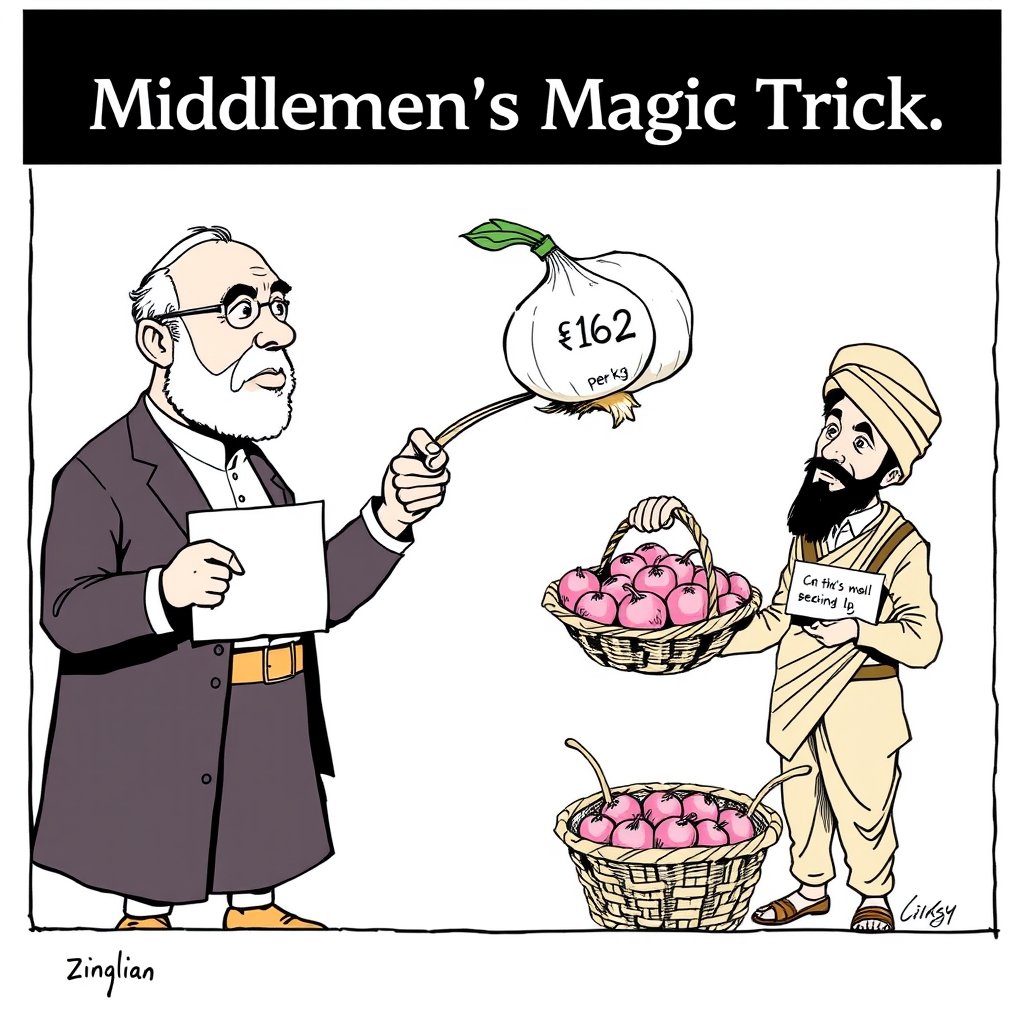 Today’s Political Cartoon: As onion touches ₹62 per kg, government blames middlemen for price rise